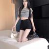 Women's 2025 Spicy Girl High-Waisted Black A-Line Shorts - Slimming & Cool Summer Hot Pants