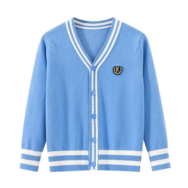 

Children s V-Neck Cardigan Sweater - Autumn Korean Style Knitwear School Uniform 150 cm