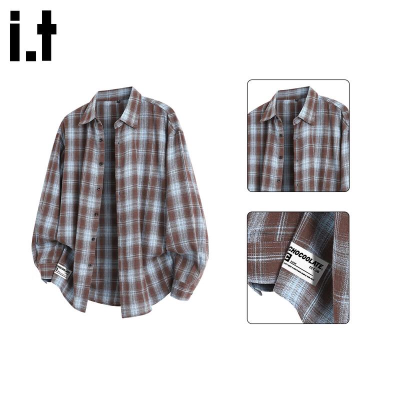 

CHOCOOLATEit Men s American Style Plaid Stripe Long-Sleeve Shirt 2XL