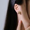Trendy Cold Wind Popular Stacked Chain Love Heart Pendant Stud Earrings Set