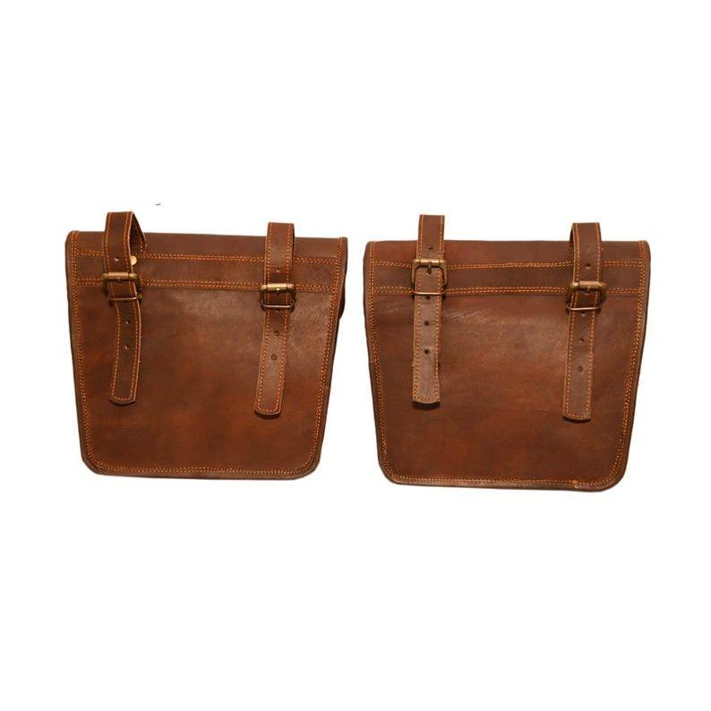 Handmade Leather Motorcycle Saddle Bags: Royal Enfield, Harley, Cruiser