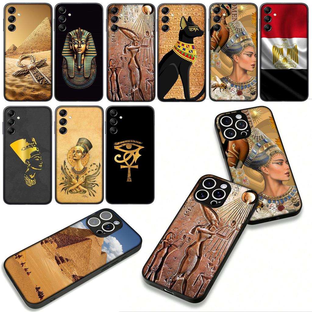 Egypt Nefertiti Anubis Ankh for Samsung Galaxy A25 A37 A57 A12 A14 A31 A41 A50 A51 A70 A71 A72 A21S A04 M15 Note 20 9 8 10 Case