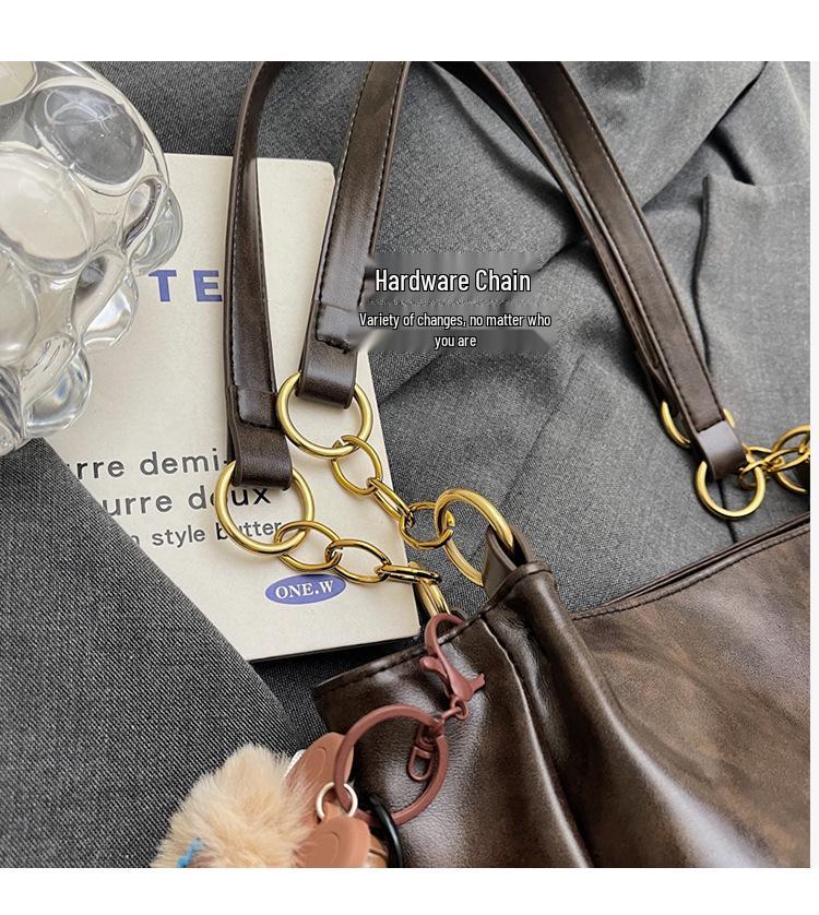 2025 Women's Retro Large Capacity Tote - Autumn/Winter Casual Versatile Commute Shoulder Bag