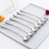 Stainless Steel Spoon Long Handle Coffee Spoon Ice Cream Stirring Spoon Meal Tableware Spoon Household Dinner Spoon Fruit Fork