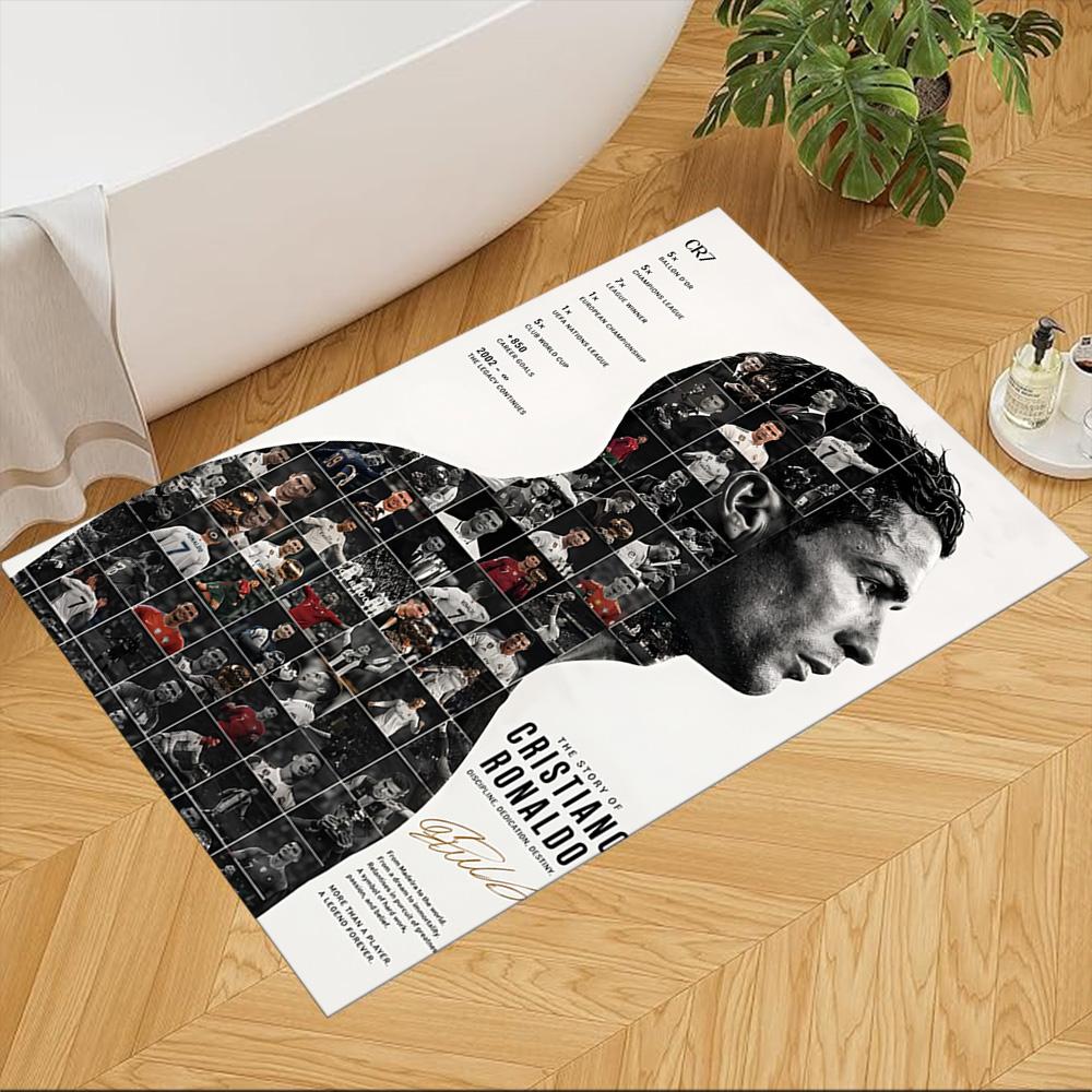 Cristiano Ronaldo Teppich Büroteppich Perfekt für Spielzimmer Balkon Küche Eingangsbereich Rutschfester Teppich Anime Bürodekoration Am besten für Weihnachten