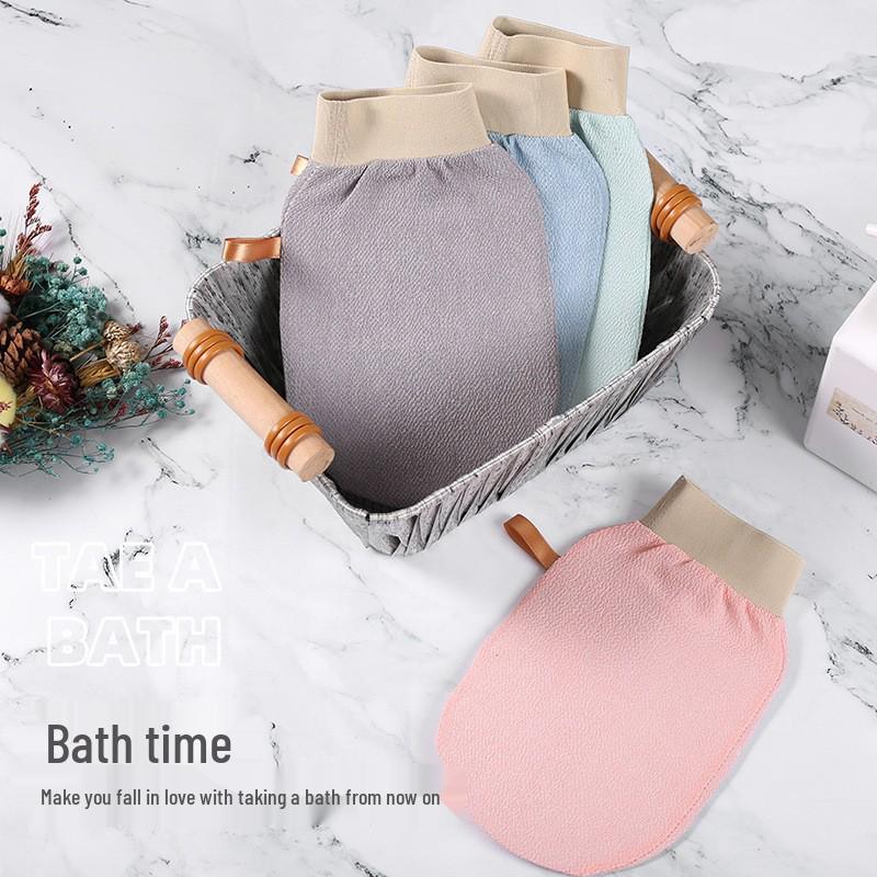 Back Scrubber Thin Medium Grit Bath Towel and Gloves for Men and Women