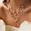 Ocean Wind Alloy Imitation Pearl Tassel Necklace Beach Starfish Conch Shell Pendant Necklace Women Jewelry Summer Holiday Gift