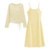 IEF Women's Autumn Long-Sleeve Top and Camisole Dress Set