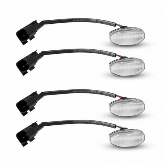 4PCS LED Front Rear Side Marker Lights For 2010-2014 Ford F-150 Raptor Clear Len