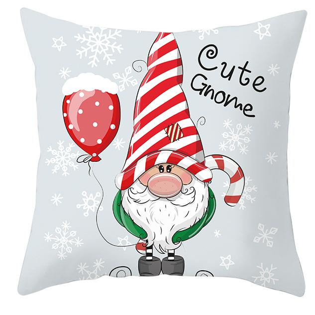 New Christmas Dwarf Pillow Cover Christmas Cute Dwarf Peach Skin Cushion Cover