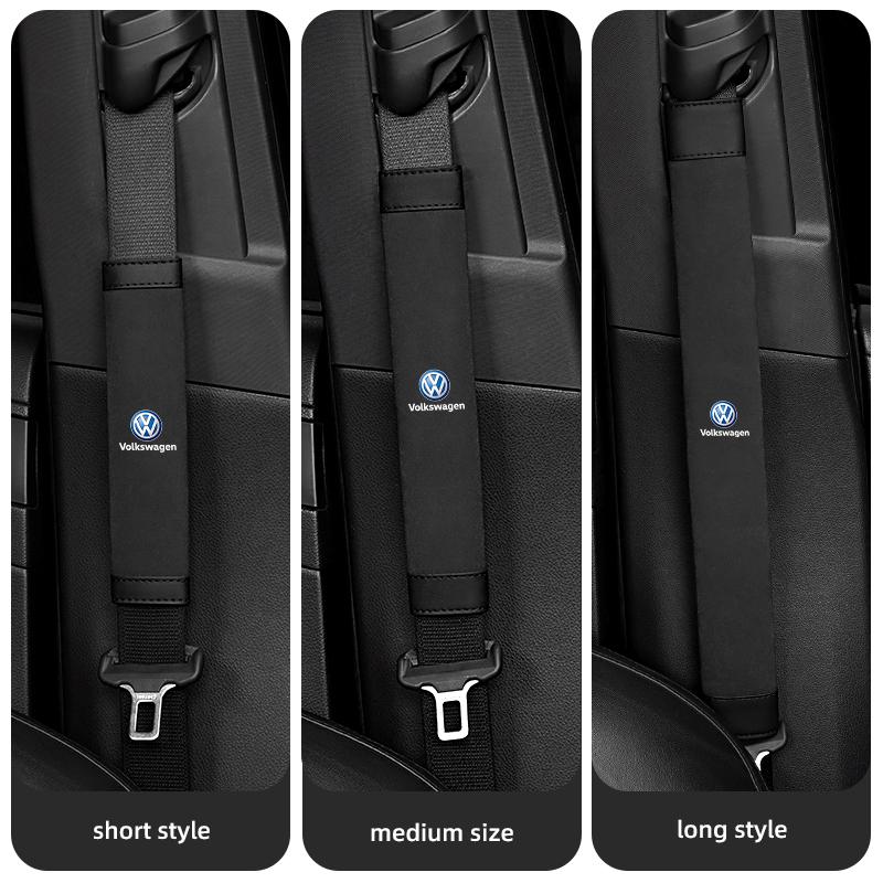 2PCS Car Seat Belt Pad Cover Suede Soft Car Shoulder Pad for Volkswagen VW GTI Touran ID3 T-Cross Golf T5 Atlas Polo Jetta T-ROC zh7