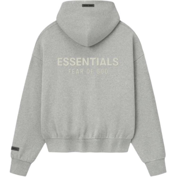 Fear of God Essentials Classic Fleece Zip-Up Hoodie Concrete Heather Men Tops Grey 192SP254785F