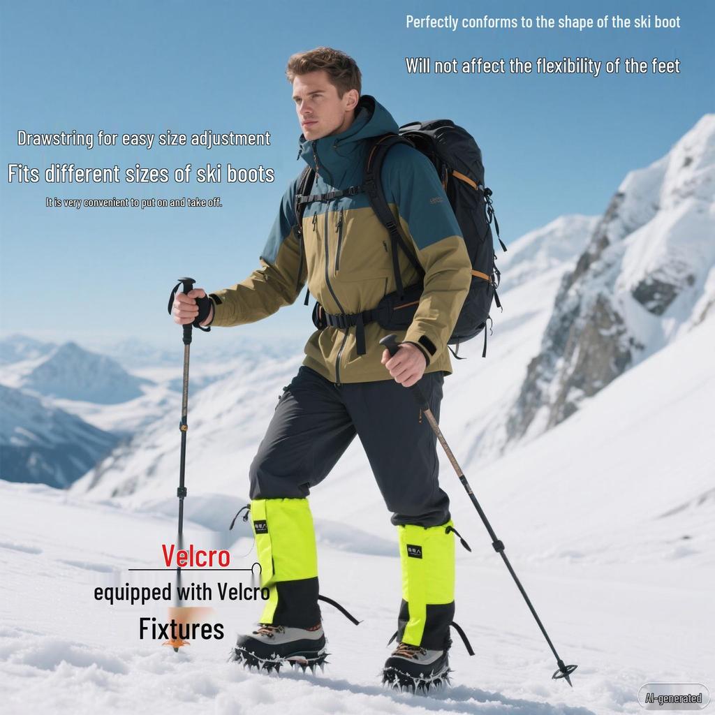 Water-Repellent Outdoor Gaiters: Snowproof, Sandproof & Mudproof Leg Protection for Mountain Climbing