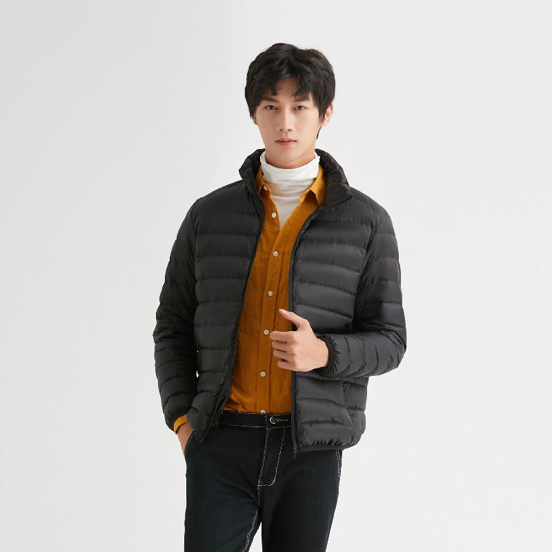 Men's Fleece Light and Thin Down Jacket Men's Stand-up Collar Winter Coat Plus Size Men's Clothing Men's Clothing