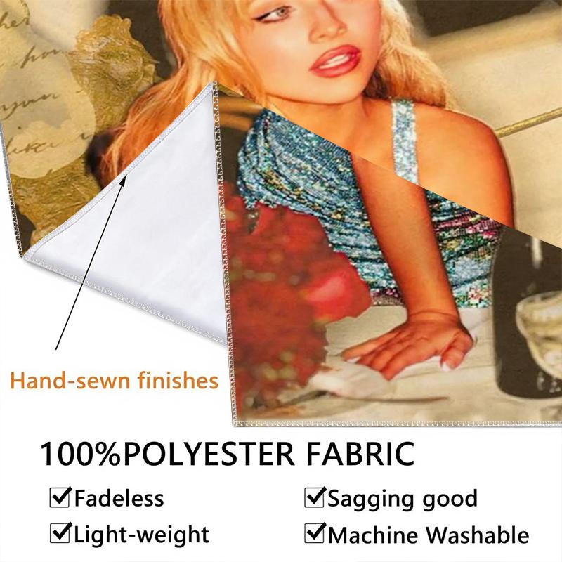 Sabrina Carpenter Pattern Wall Tapestry Aesthetic Wall Hanging Printed Fabric Blanket Decorative Tapestries for Bedroom Living Room Home Decor