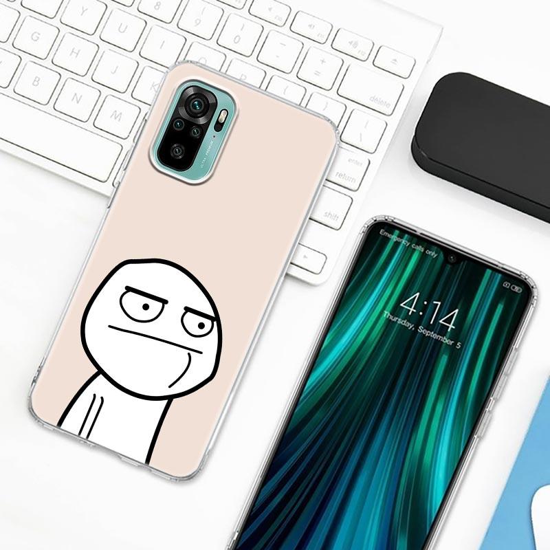 Zabawny człowiek Środkowy palec Fucek etui na telefon do Xiaomi Redmi Note 9s 8 11 7 9 10 Pro 10s 11s Przezroczysta obudowa Czerwona obudowa mi Note 8Pro K40