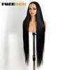 FREEDOM Long Straight Synthetic Lace Front Wigs For Women 38 Inch Soft 13X4 Free Part Black Hair Lace Frontal Wig Pre Plucked