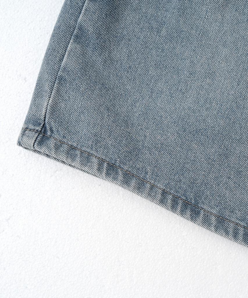 Descheuis Everyday Single-Pleat Carpenter Bermuda Denim Pants Vintage Blue (Type B)