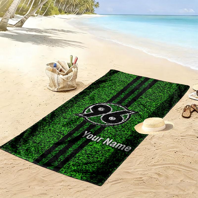 Hannover 96 Custom Name Print Beach Towel, Large Soft Quick Dry Towel for Beach Camping Swimming