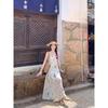 Coffee Break French Gentle Wind Neck Dress Seaside Holiday Design Niche Butterfly Printing Pure Desire Beach Dress