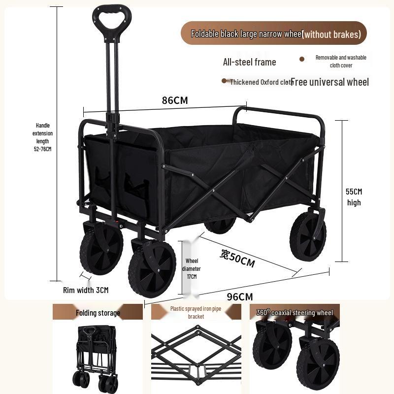 Portable Foldable Camping Trolley for Outdoor Picnics and Outings
