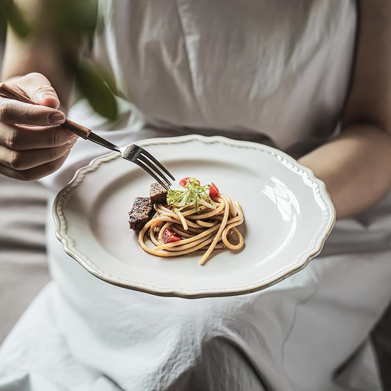 Premium Court Style Ceramic Plate Steak Plate Household Versatile Dish Breakfast Plate Pasta Plate