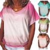 T-Shirt for Women Summer Plus Size Short-Sleeve Top Solid Color Round Neck Casual Stretch Loose-Fit T-Shirt