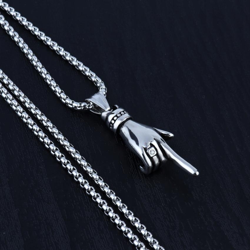 Halskette Silber Stahl Kette Hand Finger 374