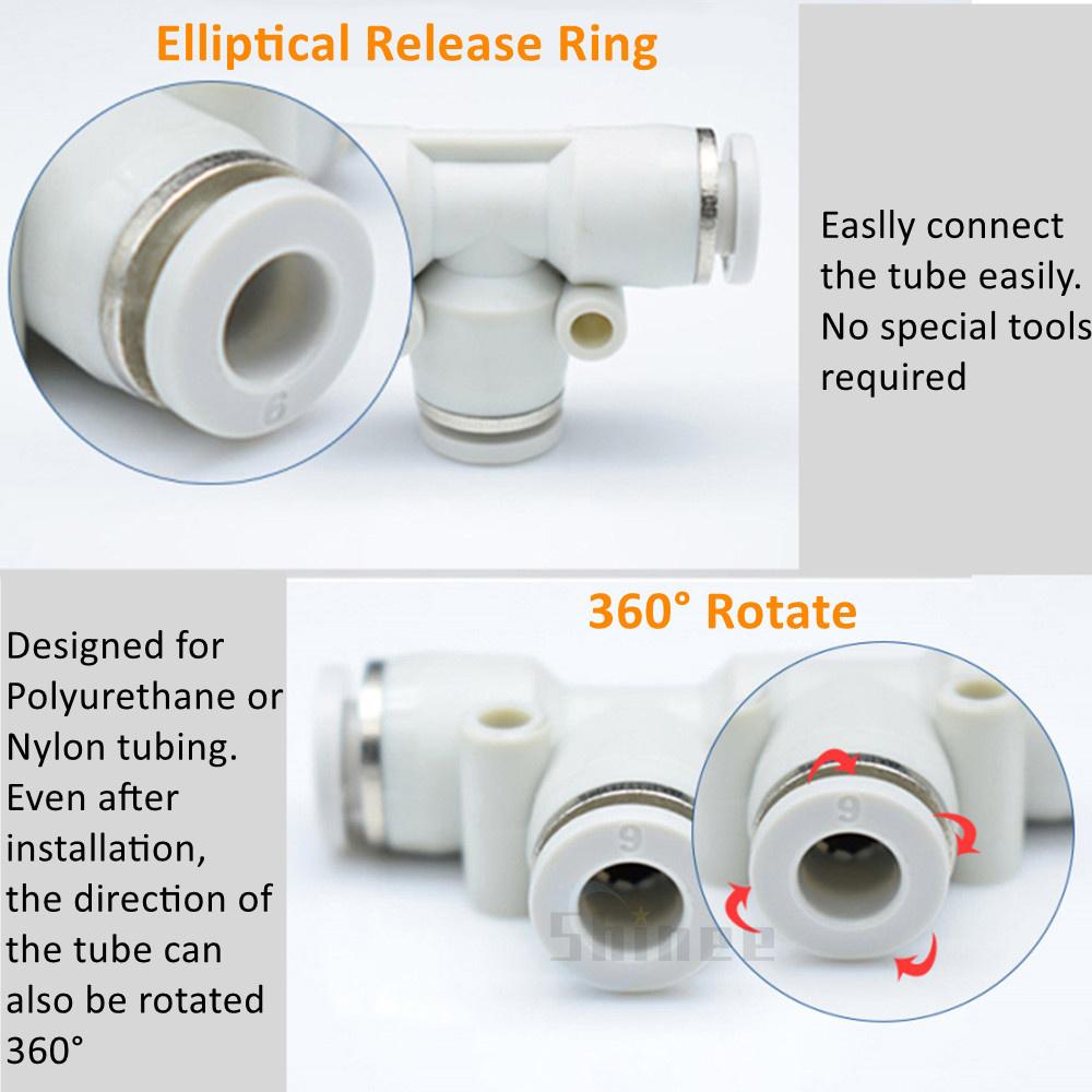 High Quality White Pneumatic Fitting Tube Connector Water Pipe Push In Hose 4/6/8/10/12/14/16mm PU PY PK PE PV SA PZA PLM SA-B
