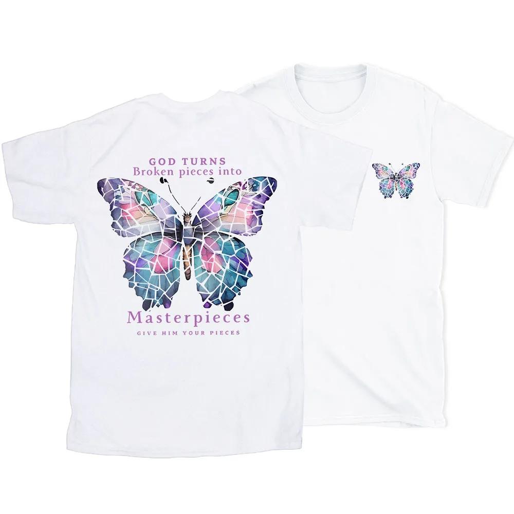 2026 New Summer Design God Turns Broken Pieces Into Highquality Christian Casual Breathable Unisex Crew Neck Tshirt