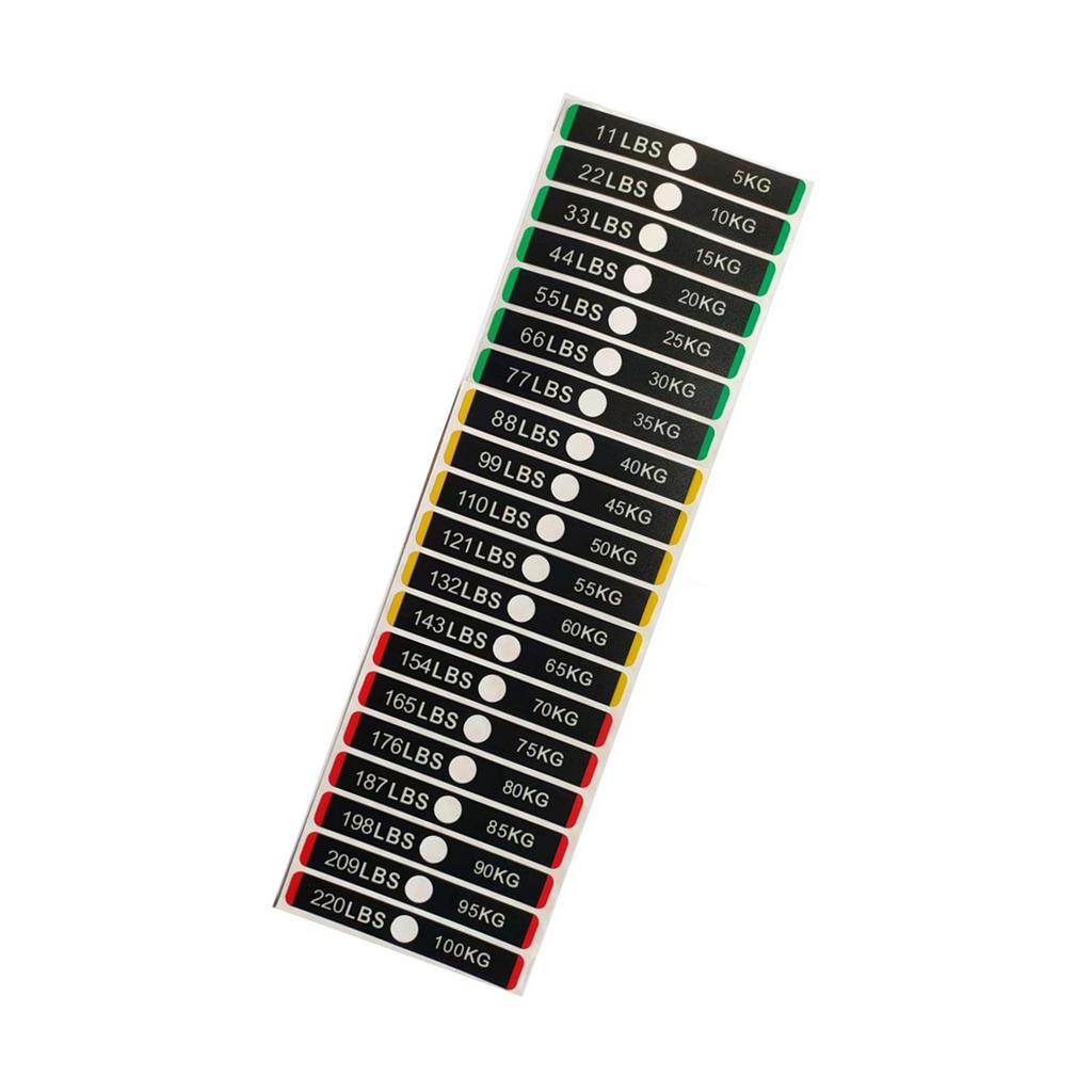 Gym Equipment Weight Label Sticker Water Resistant Removable Weight Label for Equipment Weight Identification Management