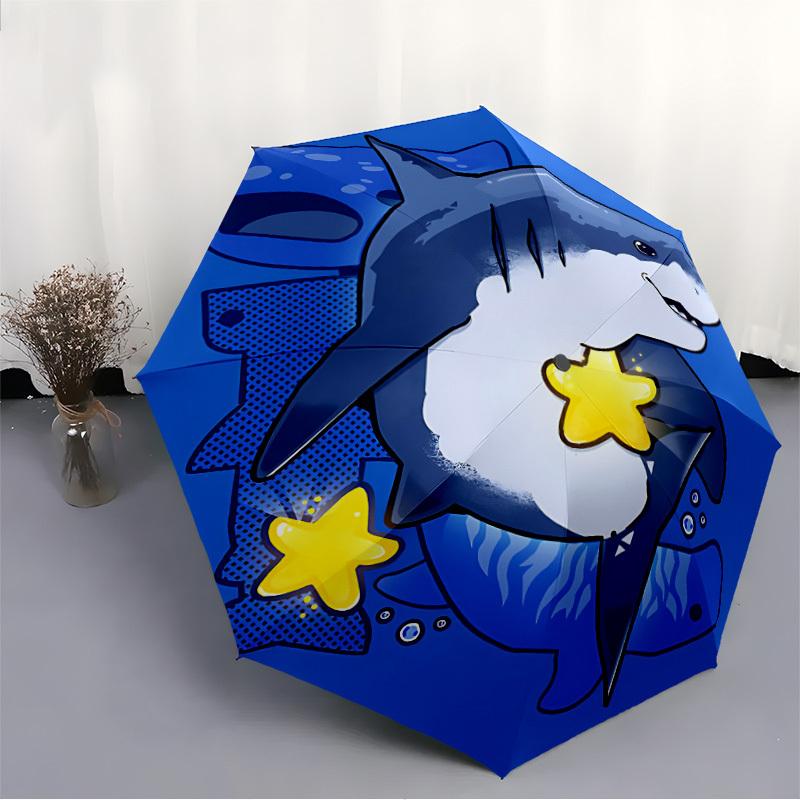 1pc Shark Starfish Fashionable Automatic Opening/Closing Folding Umbrella with 8 Bones, Windproof Portable, Daily Use293