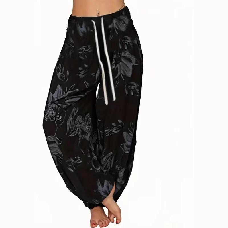 Women's New Printed Loose Casual Wide Leg Pants Harlan Pants