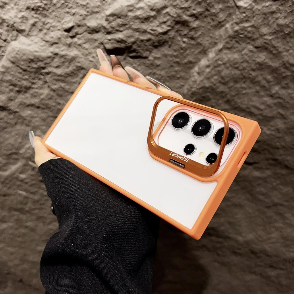 Suitable for Samsung S25 Ultra Lens Bracket Mobile Phone Case S24Plus High Transparent Anti Fall S23FE Transparent Protective Case