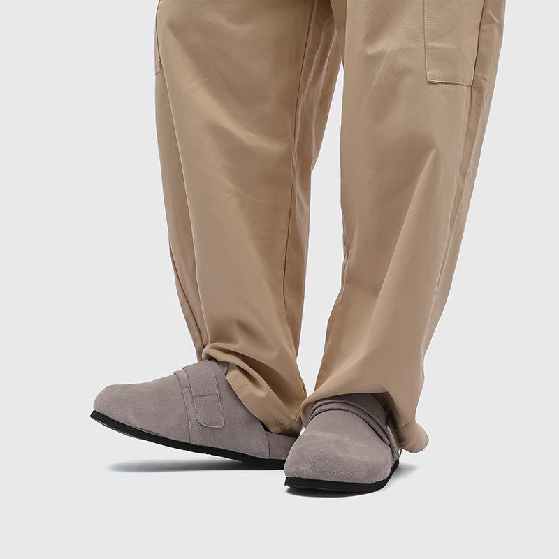 Small from the design of Boken shoes for men, comfortable and non-slip for outer wear, lazy one-pedal outer wear slippers 59901 gray-J