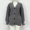 Spring and Autumn Women's V-neck Solid Color Loose Single-breasted Sweater Knitted Cardigan