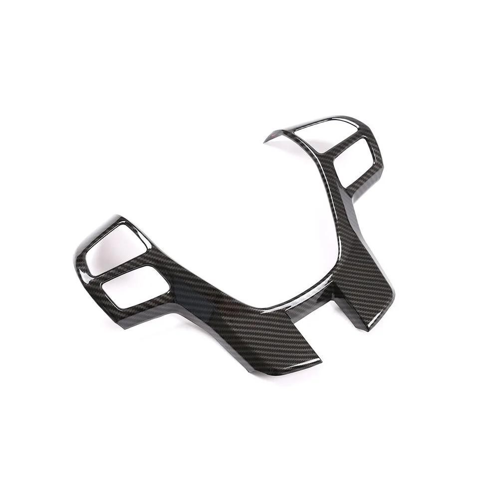 For Ford Everest Ranger 2015-2025 ABS Carbon Fiber Style Inner Car Steering Wheel Cover Trim Button Panel Frame Sticker Decor