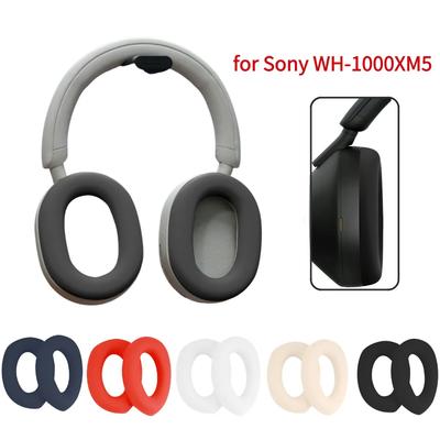 2PCS Silicone Earpad Covers Headphone Cushion Covers Replacement Washable Noise Reduction for Sony WH-1000XM5 Earphone