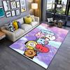 "Colorful Cartoon Animal Characters On Purple Background Carpet Rug" Suitable for Use As an Anti-slip for Living Room Bedroom Sofas