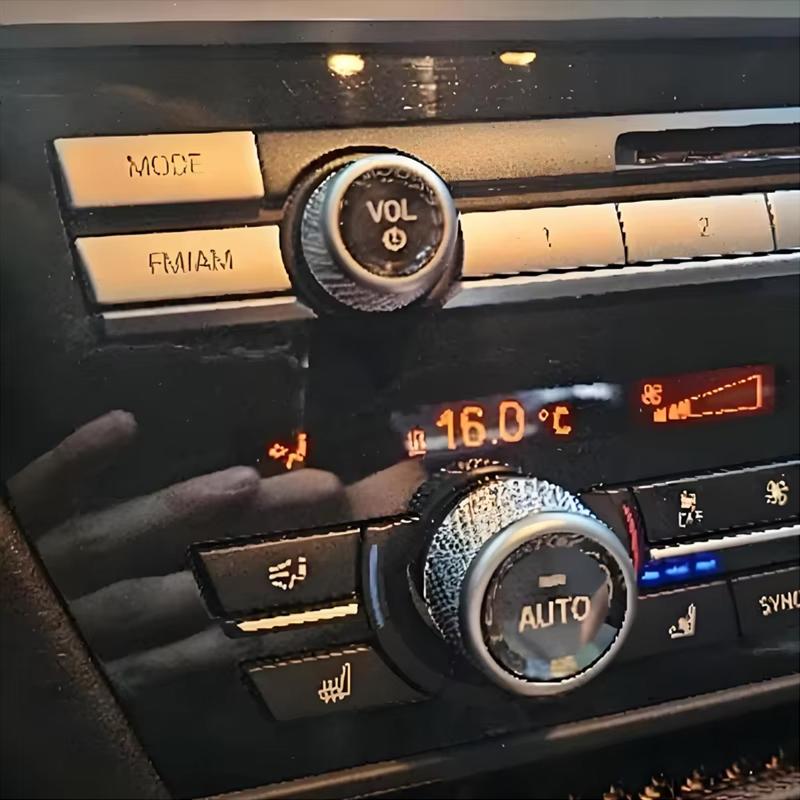 Premium Crystal Volume & AC Knob Covers for BMW F30 F10 F25 F15 F02 G30 G01 G02 Interior Air Conditioning Control Knob Button