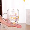 Ergonomic Handle Double Wall Glass Cup With Thickened Bottom For Stability And Safety Coffen Cup