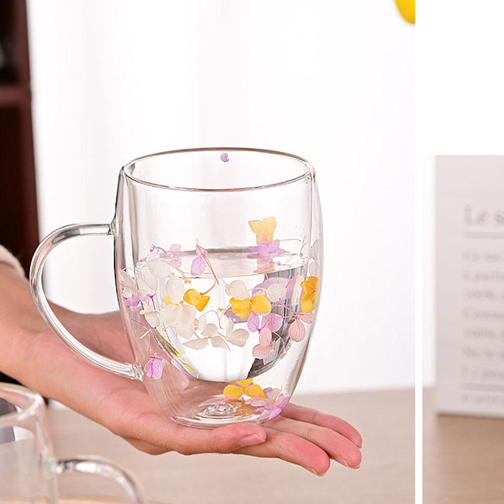 Ergonomic Handle Double Wall Glass Cup With Thickened Bottom For Stability And Safety Coffen Cup