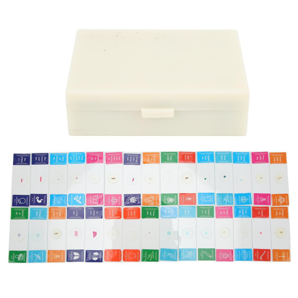 30Pcs Microscope Slides with Box Transparent Biology Prepared Slide Set for Laboratory