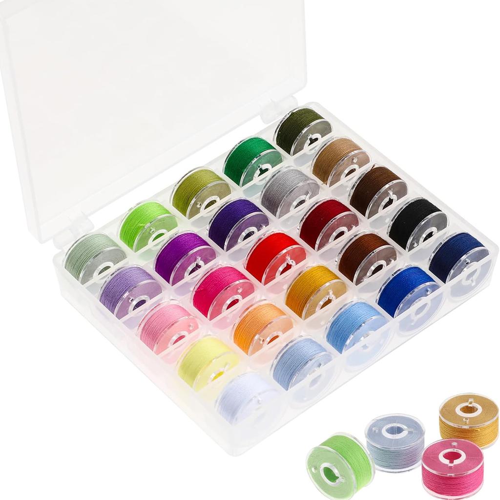 25 Stück Spulenfaden Polyestergarn Spulen Nähmaschine Spulen Mit Aufbewahrungsbox Für Stickerei Nähgarnspule Zubehör