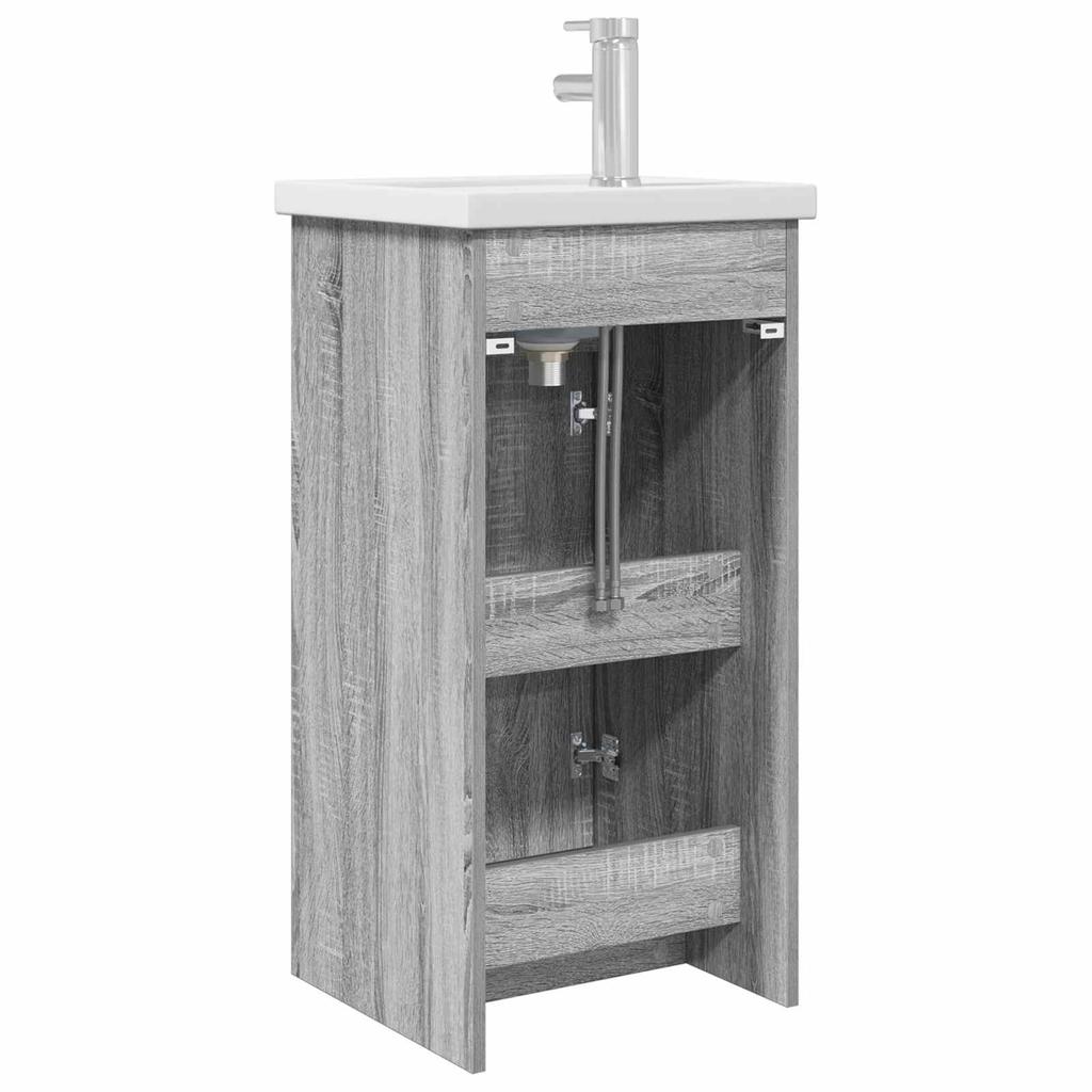 Bathroom Cabinet with Washbasin Grey Sonoma 42 X 40 X 84.5 Cm