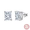 ORSA JEWELS D Color Radiant Cut Moissanite Diamand Exquisite 925 Silver Stud Earrings for Women Shiny Earrings Jewelry SMOE06
