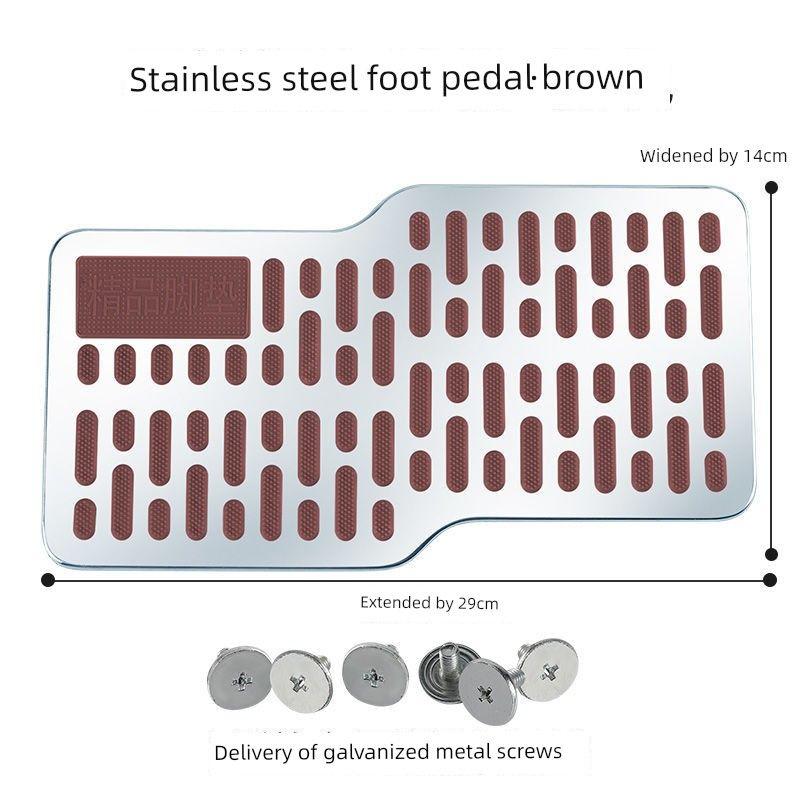 Car Floor Mats, Wear-Resistant Pedals, Thickened Stainless Steel Metal Aluminum Alloy Anti-Wear Plates, Anti-Slip Repair Pads for the Driver's Seat