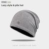 Color Fashionable Solid Pile Up Hat With Letter Decoration For Daily Outdoor