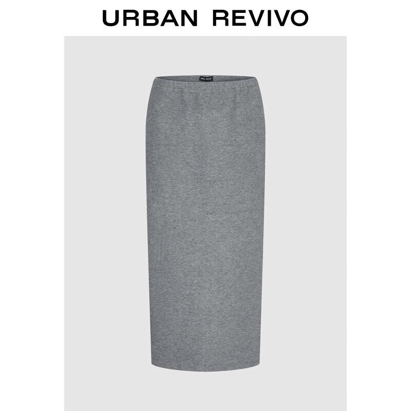 UR Women's Casual High-Waist Back Slit Midi Skirt