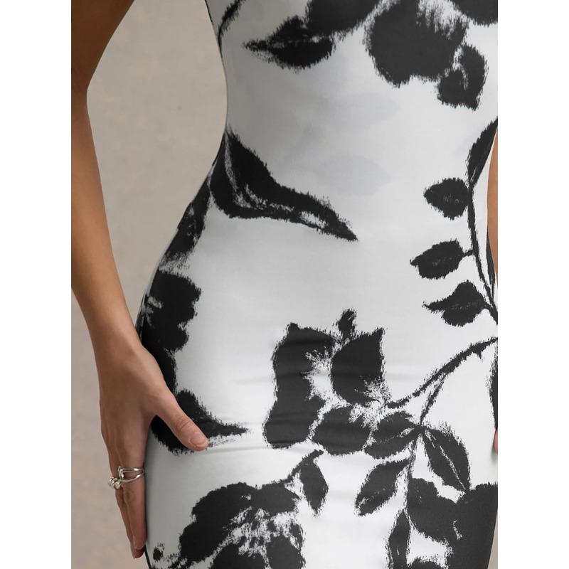 2025 Summer Sexy Halter Leopard Printed Suspender Dress New Fashion Elegant Sleeveless Bodycon Slim Long Party Dresses Women Clothing